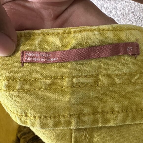 Urban Outfitters Denim Shorts Womens 27 Yellow High Rise Button Fly Lace Up Back - Picture 7 of 7